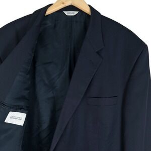 Joseph & Feiss 54T Navy Wool Blazer Sport Coat Business Suit Jacket Tall Preppy